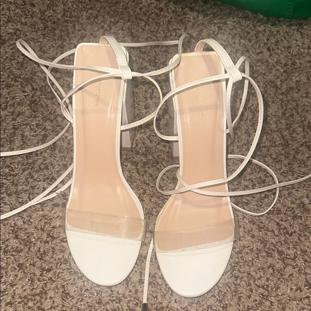 Elegant White Strappy Heels
